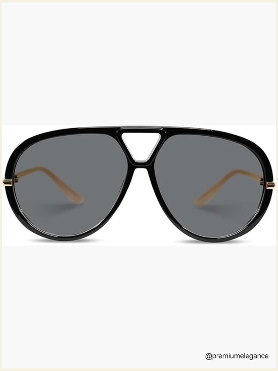Retro Polarized Aviator Sunglasses Oversized Classic 70s Trendy Square